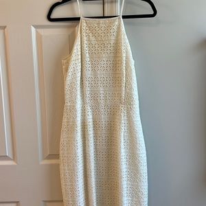Mid length white dress